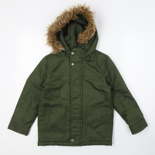 Gap Boys Green Overcoat Coat Size S Zip