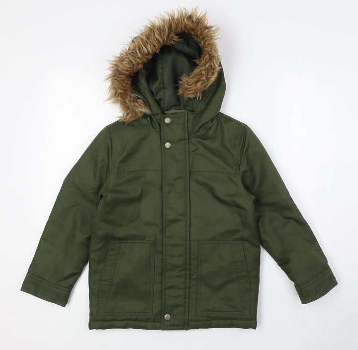 Gap Boys Green Overcoat Coat Size S Zip