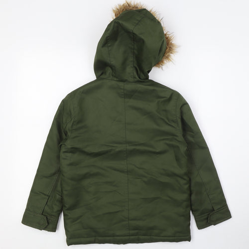 Gap Boys Green Overcoat Coat Size S Zip