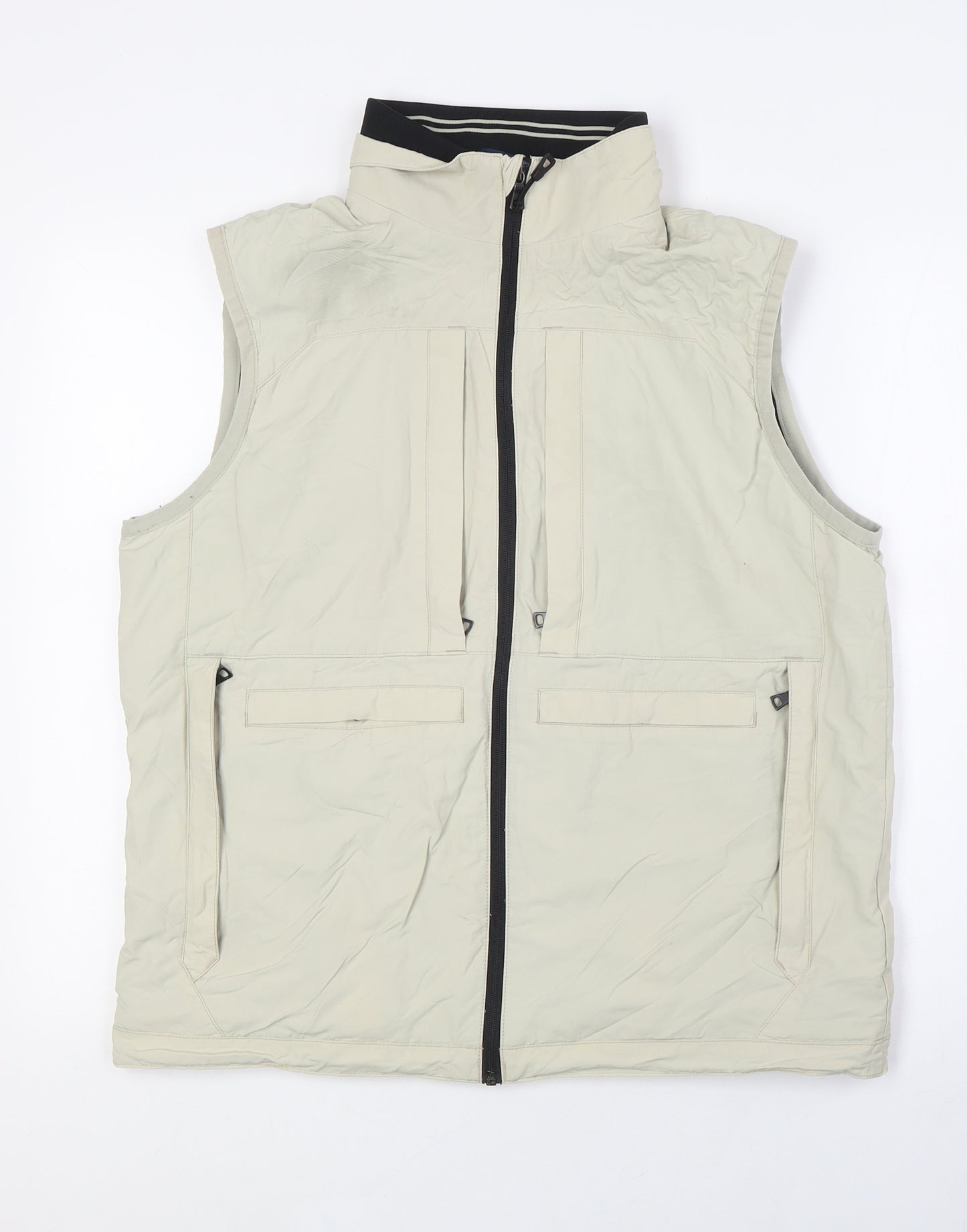 Blue Harbour Mens Beige Gilet Waistcoat Size M Zip