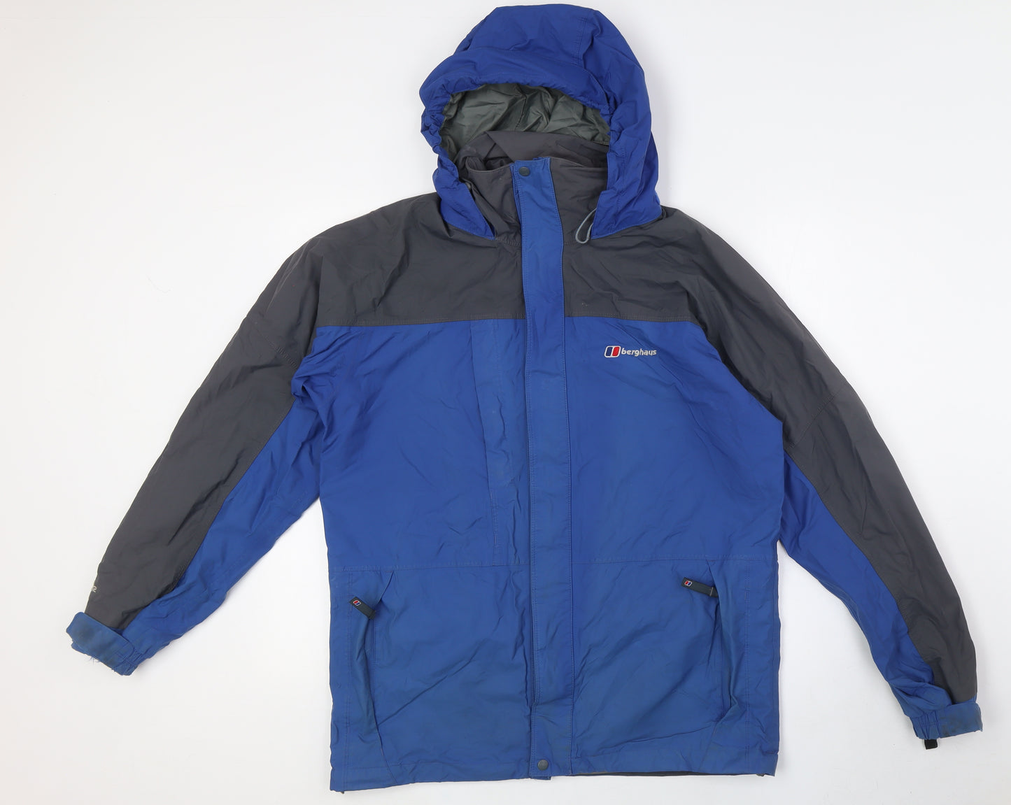 Berghaus Mens Blue Rain Coat Jacket Size S Zip - Walking Jacket, Inter Active