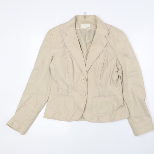Marks and Spencer Womens Beige Jacket Size 12 Button