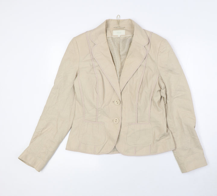 Marks and Spencer Womens Beige Jacket Size 12 Button