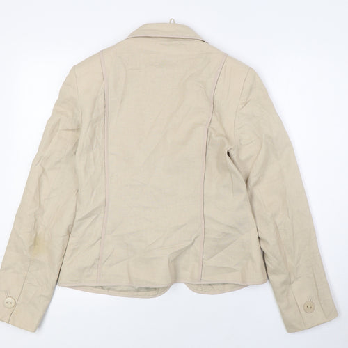 Marks and Spencer Womens Beige Jacket Size 12 Button