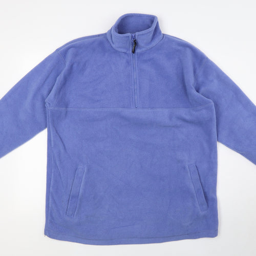 Nuggets Womens Blue Polyester Pullover Sweatshirt Size M Zip - Pockets