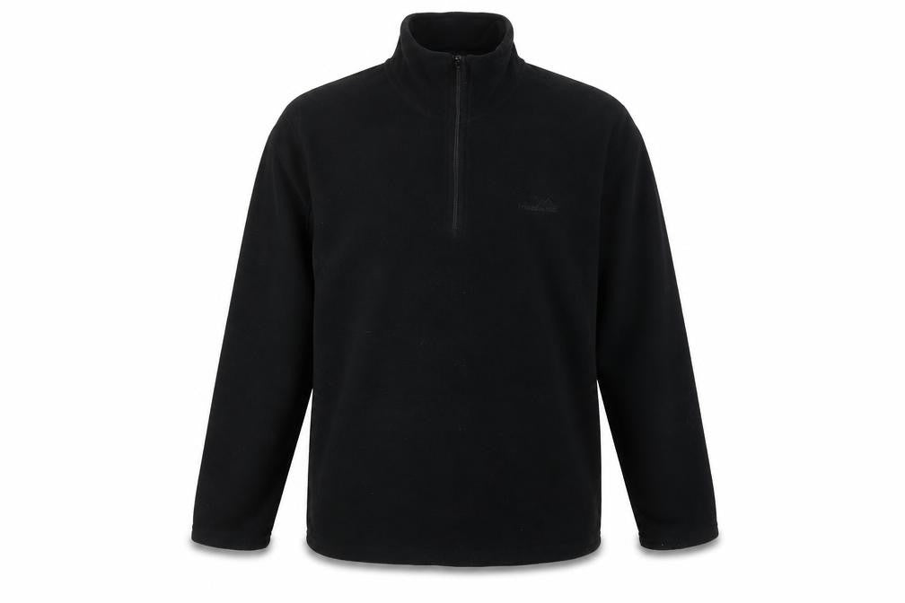 Front view of Freedom Trail men’s black polyester pullover sweatshirt, size L