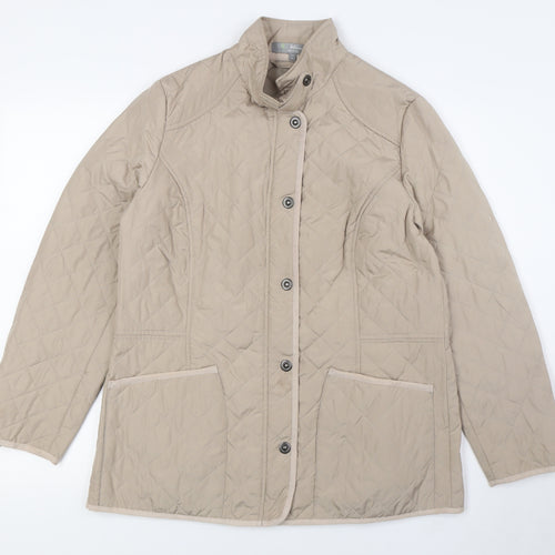 Marks and Spencer Womens Beige Jacket Size 14 Snap