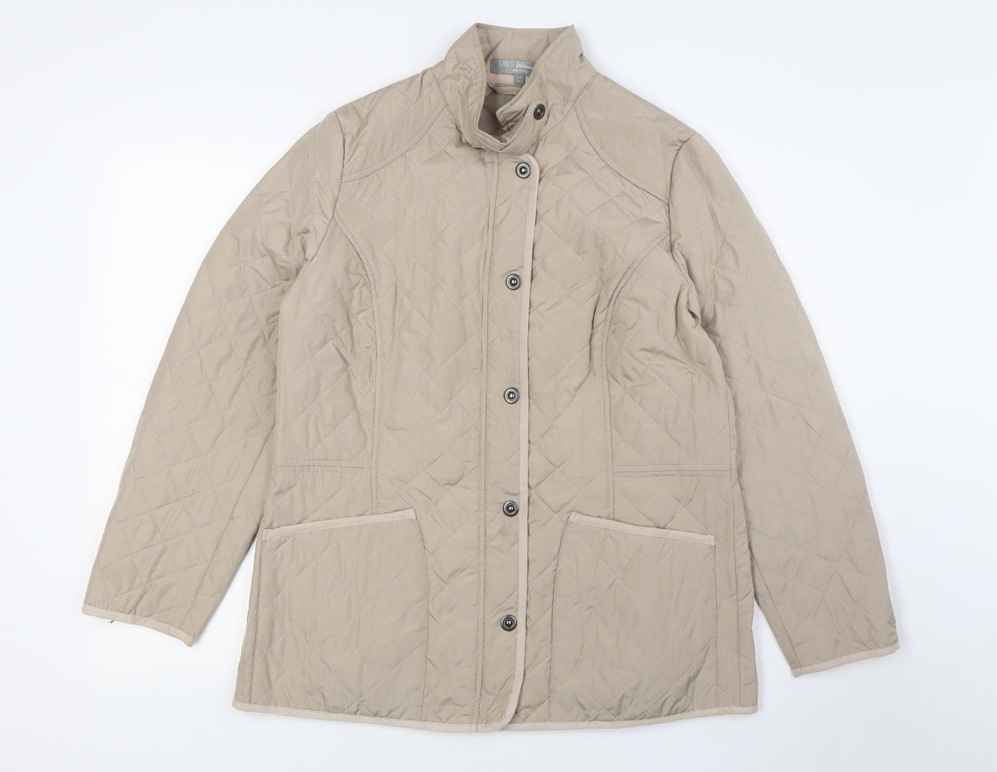 Marks and Spencer Womens Beige Jacket Size 14 Snap