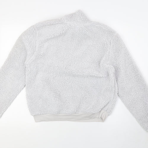 Topshop Womens Grey Cupro Pullover Sweatshirt Size 12 Zip - 1/4 Zip, Hart