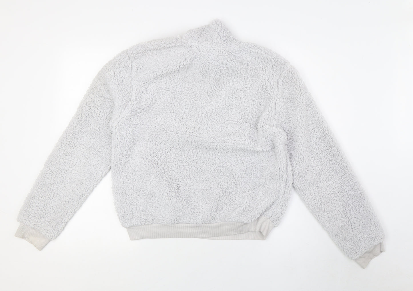 Topshop Womens Grey Cupro Pullover Sweatshirt Size 12 Zip - 1/4 Zip, Hart