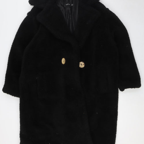 Boohoo Womens Black Overcoat Coat Size 14