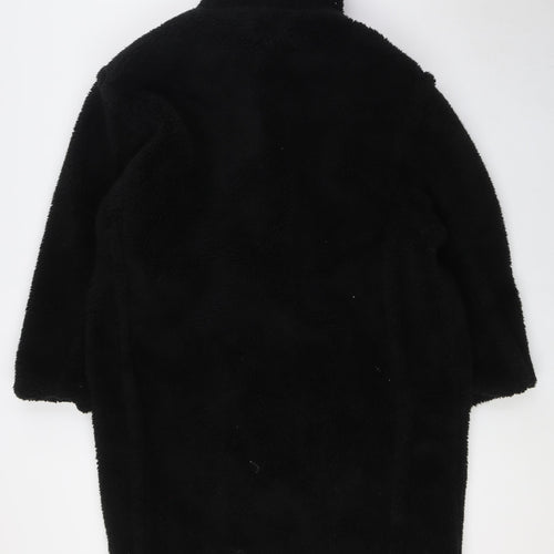 Boohoo Womens Black Overcoat Coat Size 14