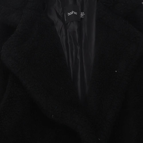 Boohoo Womens Black Overcoat Coat Size 14