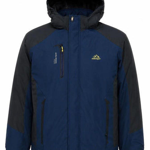 Outdoor Jacket Mens Blue Rain Coat Coat Size L Zip - Fleece Lined
