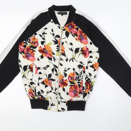 New Look Womens Multicoloured Floral Bomber Jacket Jacket Size 6 Zip