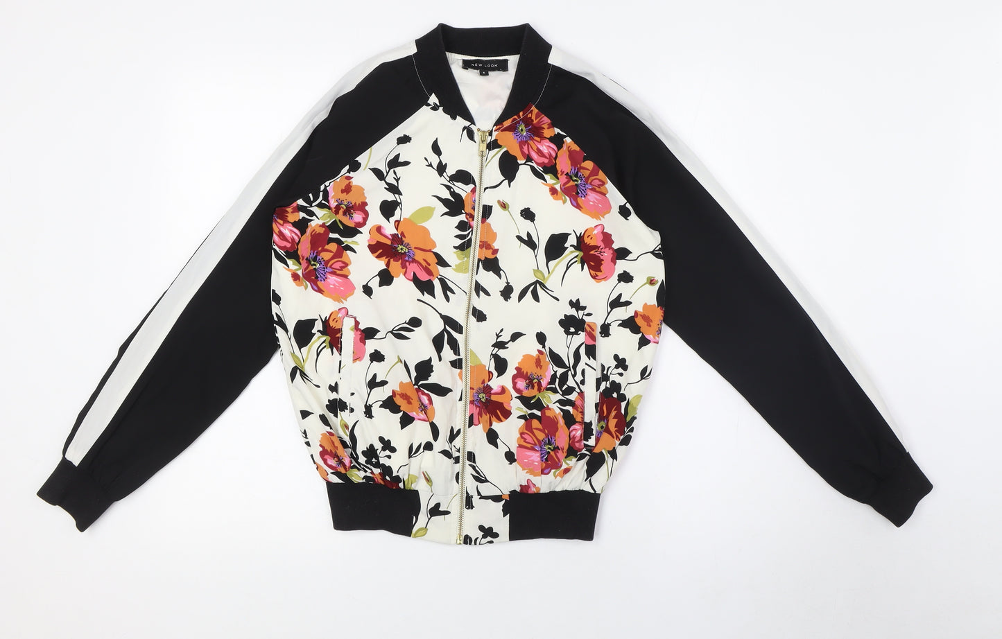 New Look Womens Multicoloured Floral Bomber Jacket Jacket Size 6 Zip