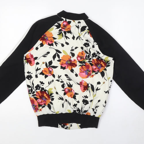 New Look Womens Multicoloured Floral Bomber Jacket Jacket Size 6 Zip