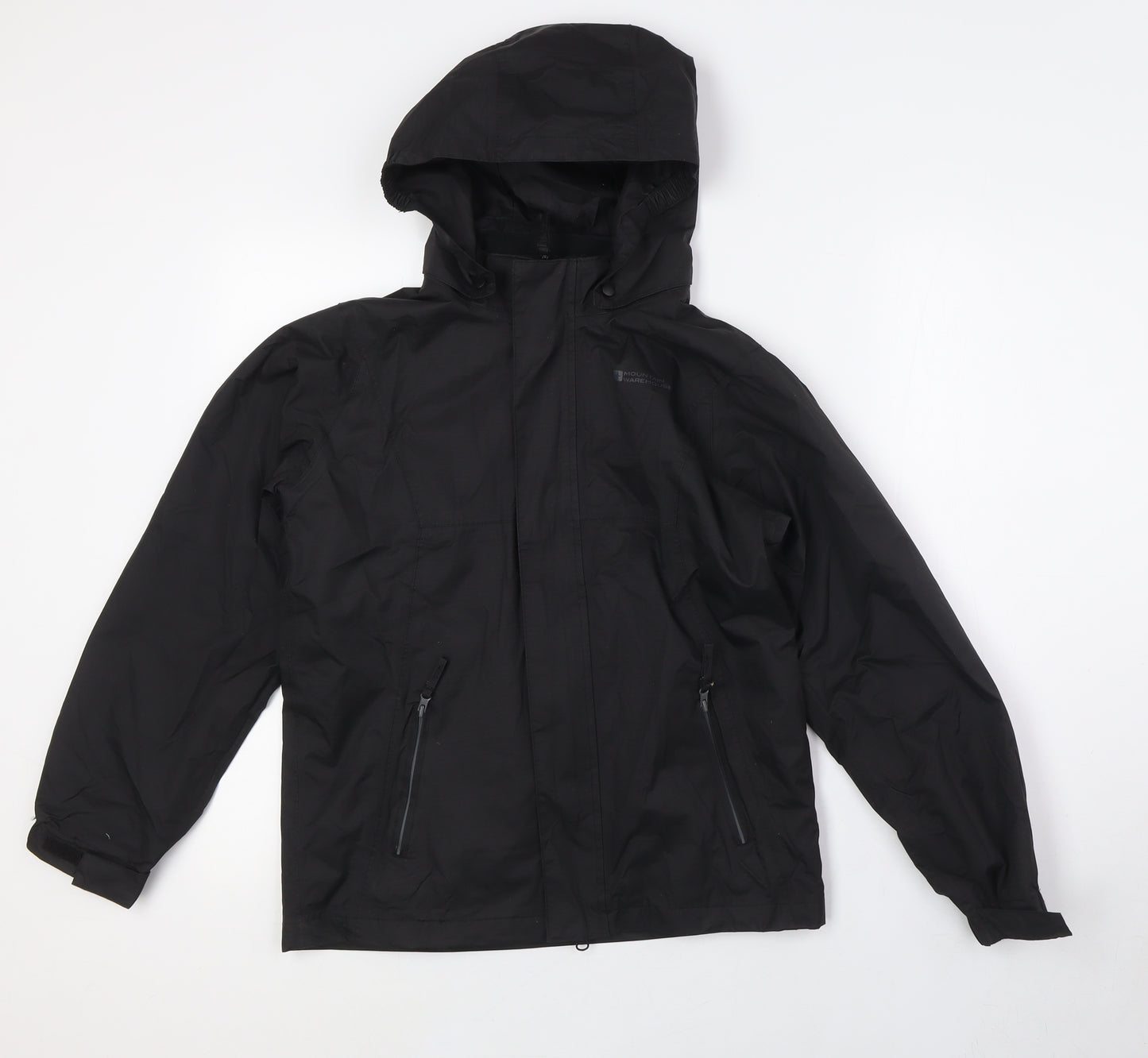 Mountain Warehouse Boys Black Jacket Size 11-12 Years Zip - Water Proof, Breathable