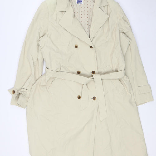 Penny Plain Womens Beige Overcoat Coat Size 14 Button