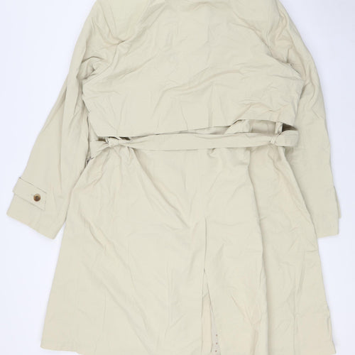 Penny Plain Womens Beige Overcoat Coat Size 14 Button