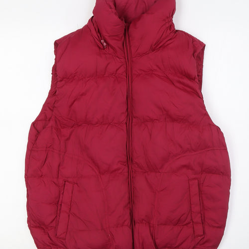 Gap Womens Red Gilet Waistcoat Size L Zip