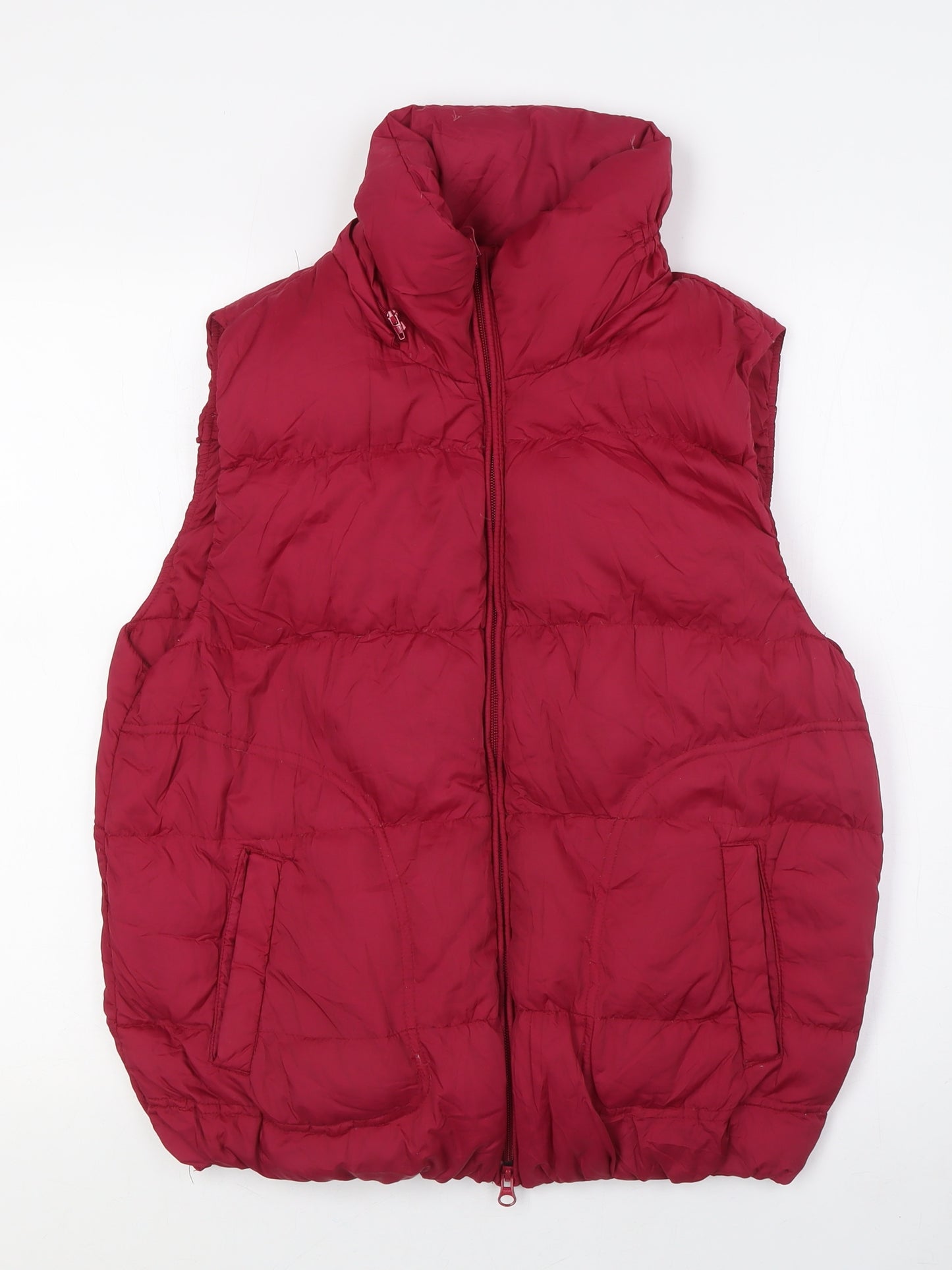 Gap Womens Red Gilet Waistcoat Size L Zip