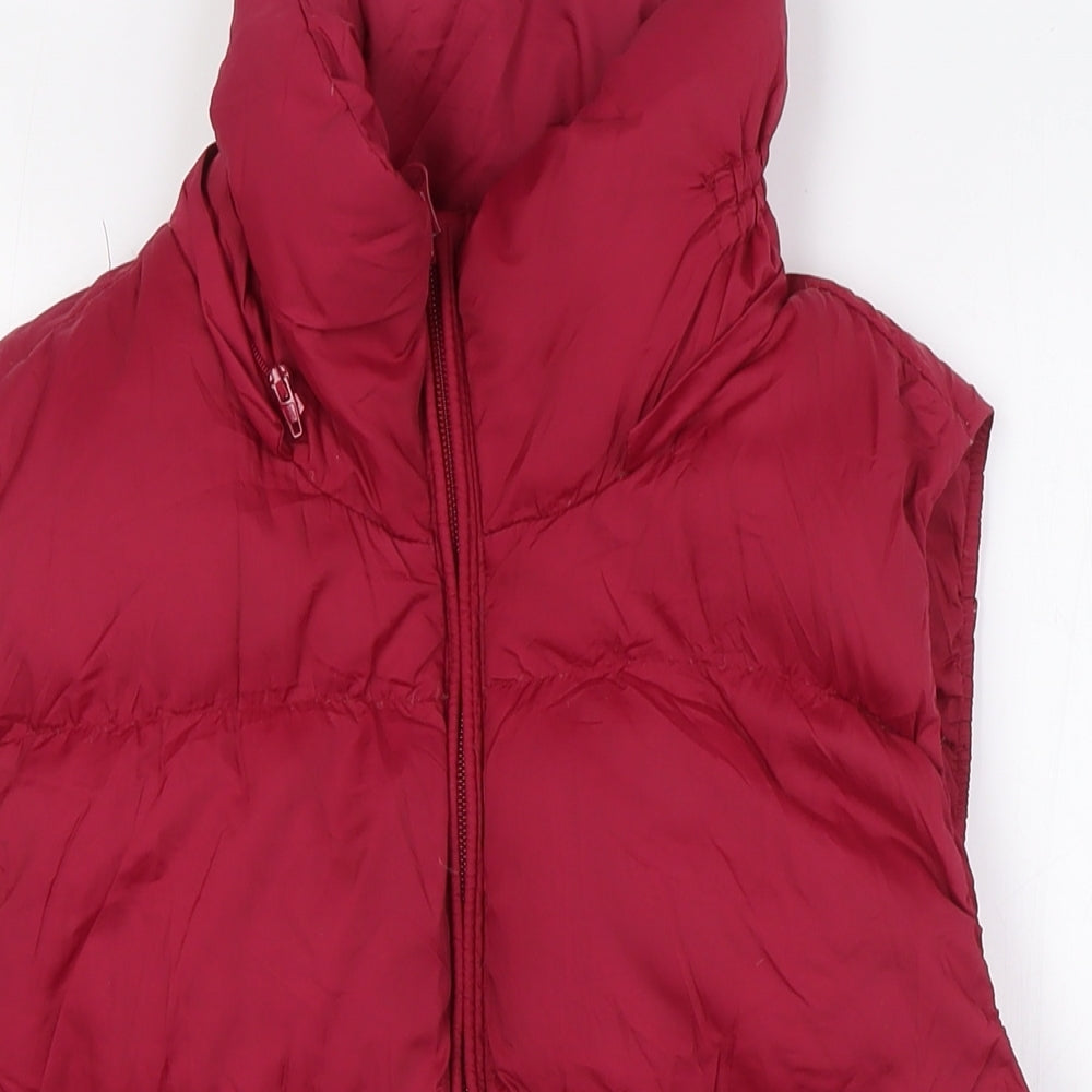 Gap Womens Red Gilet Waistcoat Size L Zip