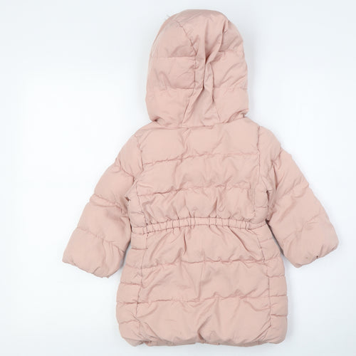 Gap Girls Pink Overcoat Coat Size 3 Years Zip