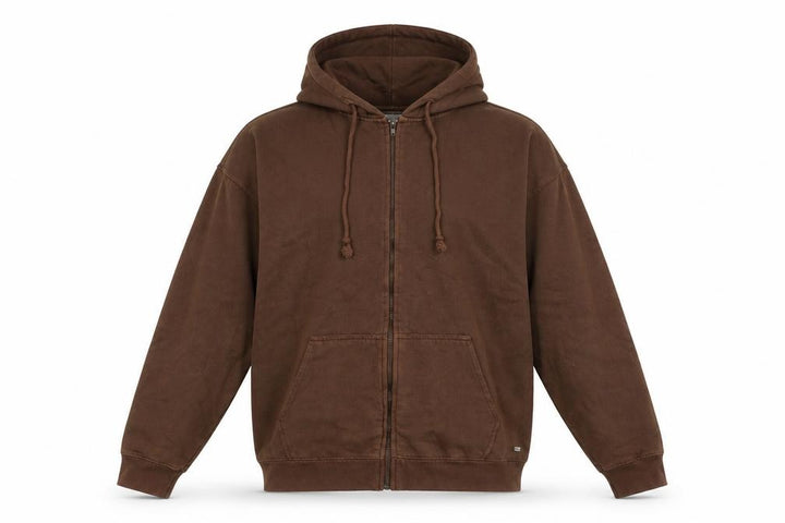 Pull&Bear Boys Brown Cotton Full Zip Hoodie Size M Zip
