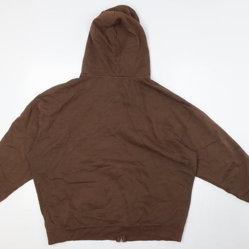Pull&Bear Boys Brown Cotton Full Zip Hoodie Size M Zip