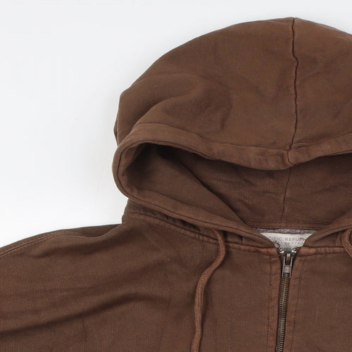 Pull&Bear Boys Brown Cotton Full Zip Hoodie Size M Zip