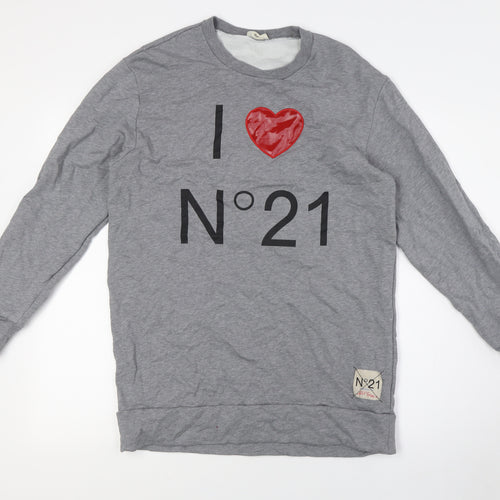 No 21 Womens Grey Cotton Pullover Sweatshirt Size 14 - I Love No 21