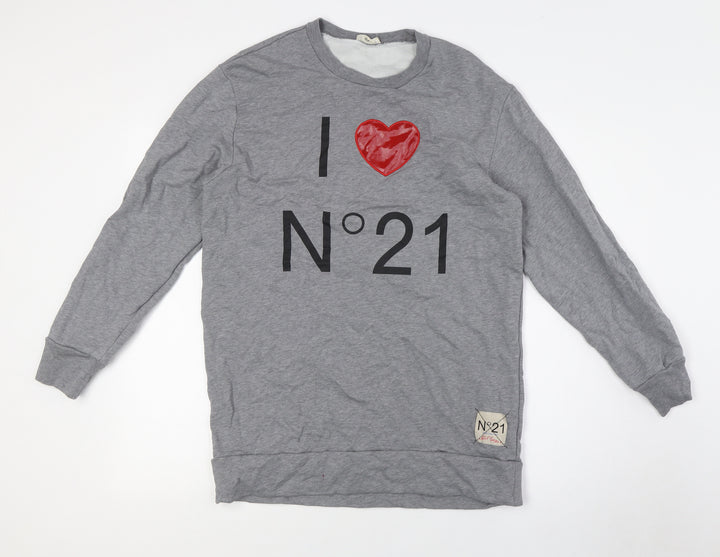 No 21 Womens Grey Cotton Pullover Sweatshirt Size 14 - I Love No 21
