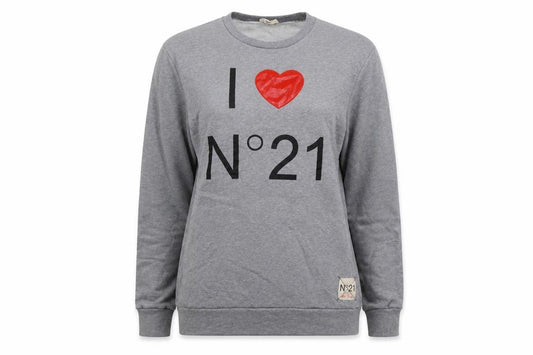 No 21 Womens Grey Cotton Pullover Sweatshirt Size 14 - I Love No 21