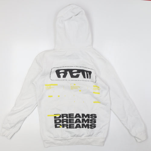 Bershka Womens White Cotton Pullover Sweatshirt Size XS - Real Dream