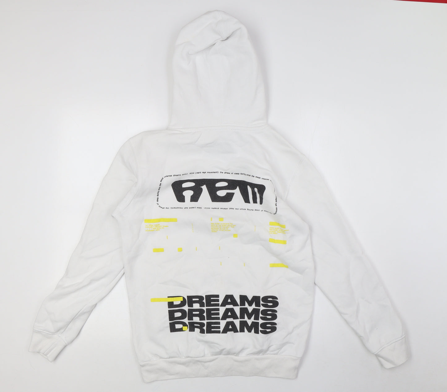 Bershka Womens White Cotton Pullover Sweatshirt Size XS - Real Dream