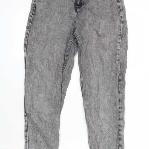 Topshop Womens Green Herringbone Cotton Skinny Jeans Size 26 in L23 in Regular - Distressed Hems