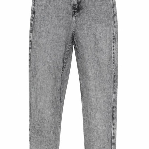 Topshop Womens Green Herringbone Cotton Skinny Jeans Size 26 in L23 in Regular - Distressed Hems