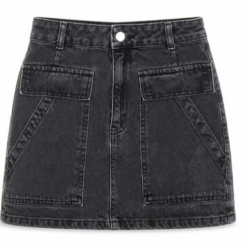 Top Shop Womens Black Herringbone Cotton Mini Skirt Size 6