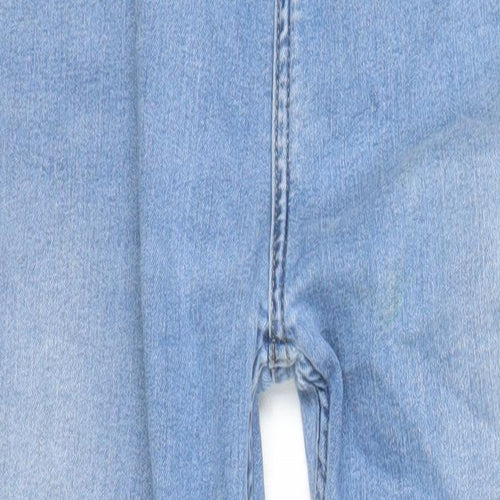 M&S Girls Blue Cotton Skinny Jeans Size 14-15 Years L27 in Regular - Distressed Look