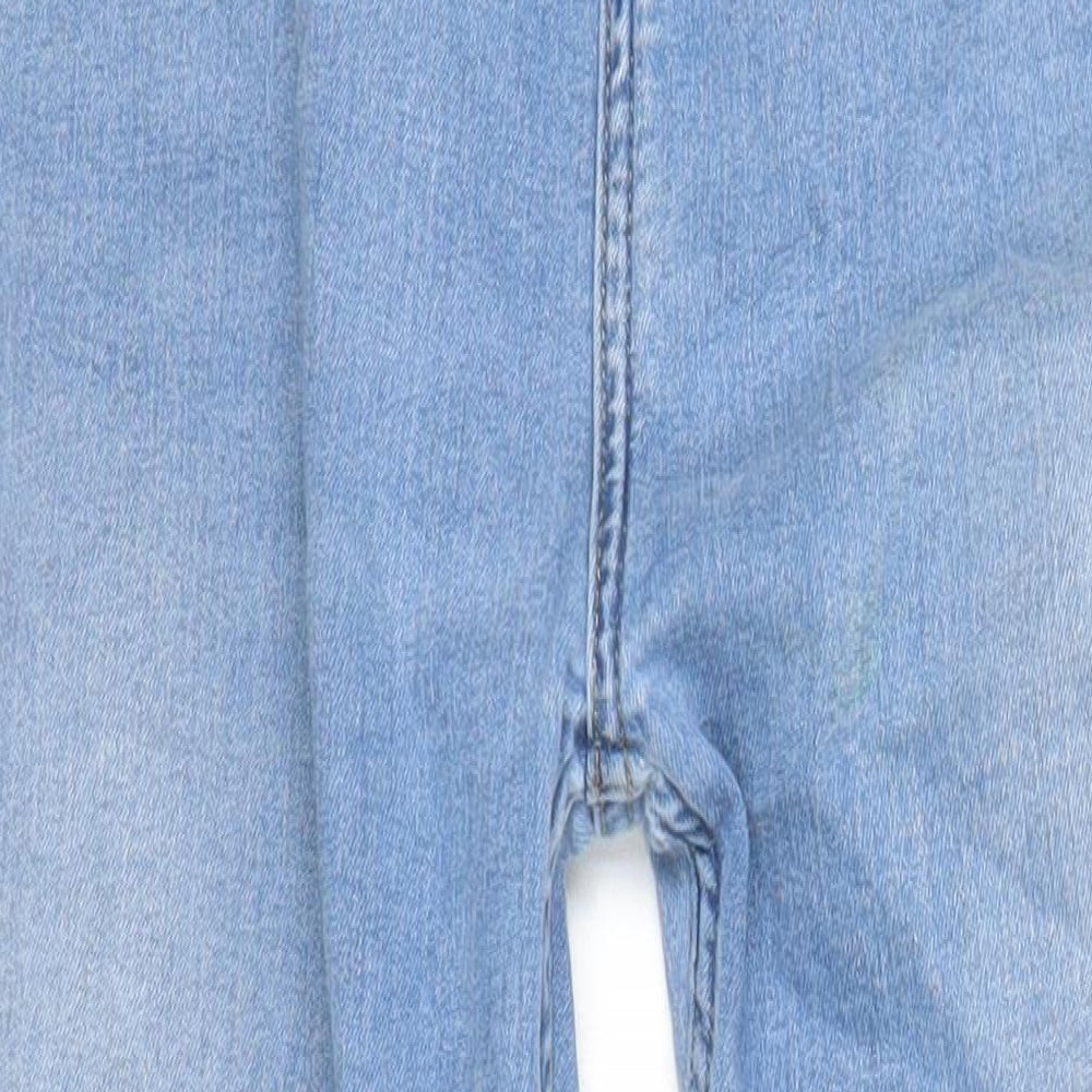 M&S Girls Blue Cotton Skinny Jeans Size 14-15 Years L27 in Regular - Distressed Look