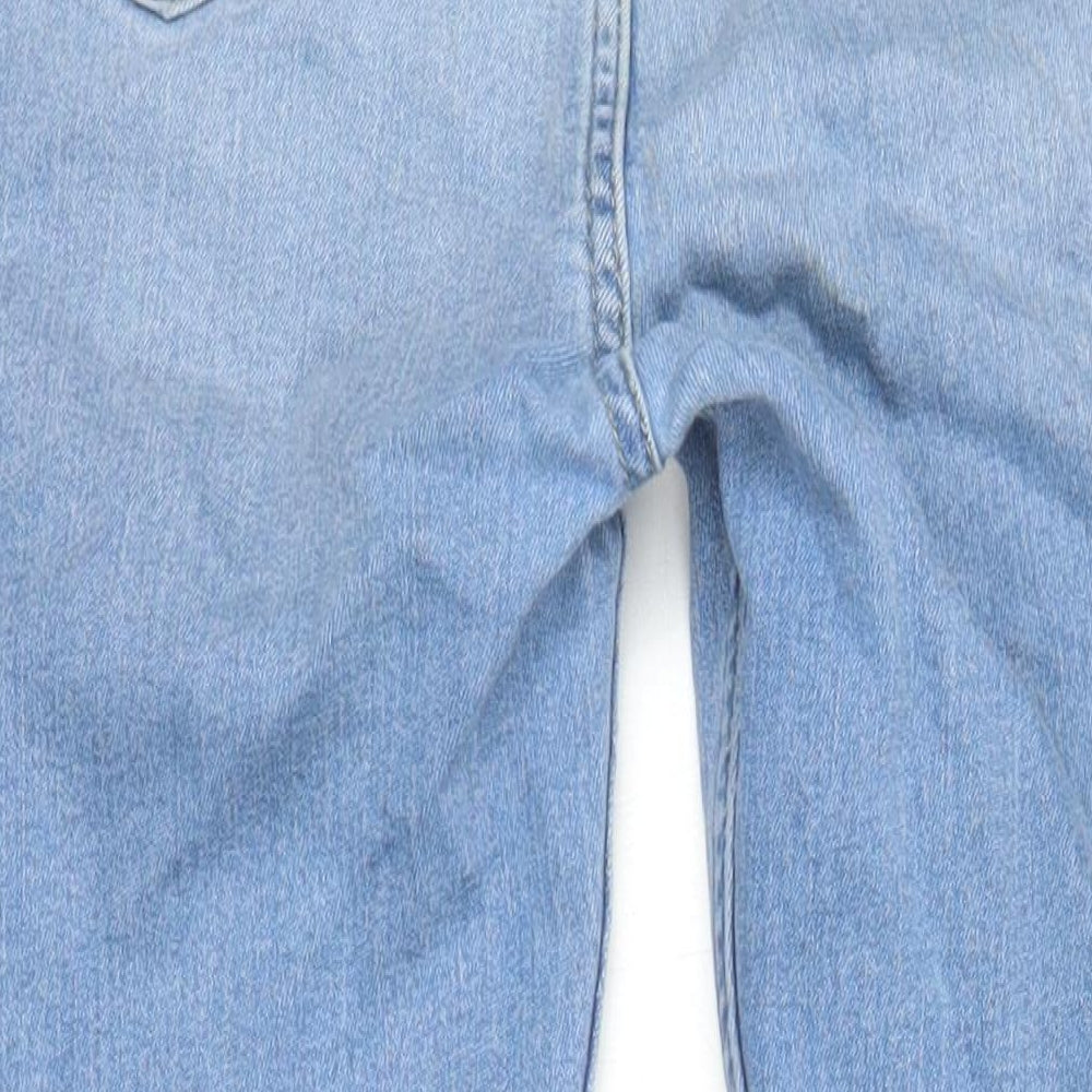 M&S Girls Blue Cotton Skinny Jeans Size 14-15 Years L27 in Regular - Distressed Look