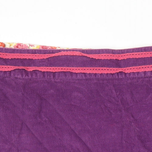 Ness Womens Purple Cotton A-Line Skirt Size 12 Zip - Pocket
