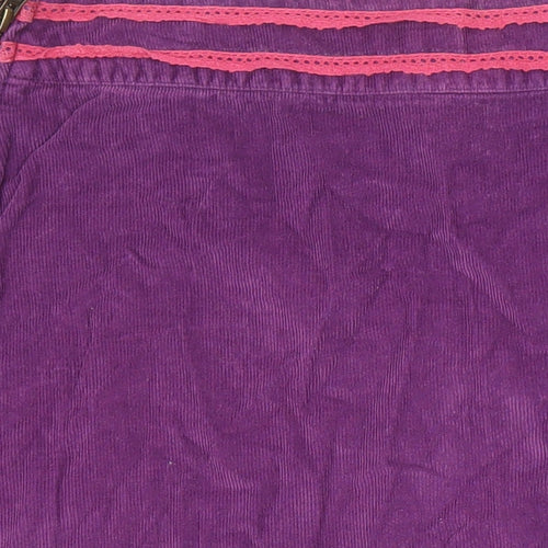 Ness Womens Purple Cotton A-Line Skirt Size 12 Zip - Pocket
