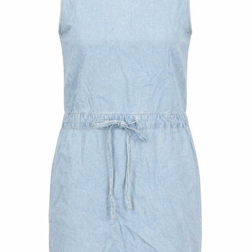 Bill Blass Womens Blue 100% Cotton Pencil Dress Size S Boat Neck - Distressed Look