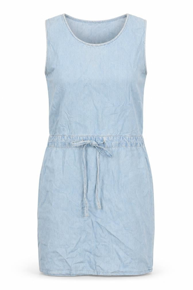 Bill Blass Womens Blue 100% Cotton Pencil Dress Size S Boat Neck - Distressed Look