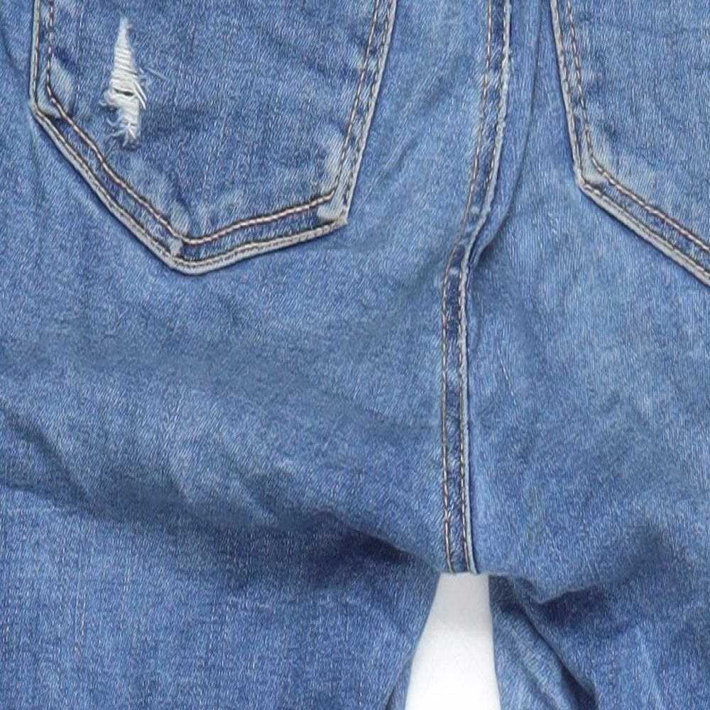 Stradivarius Womens Blue Cotton Skinny Jeans Size 16 L25 in Regular - Elasticated Waist
