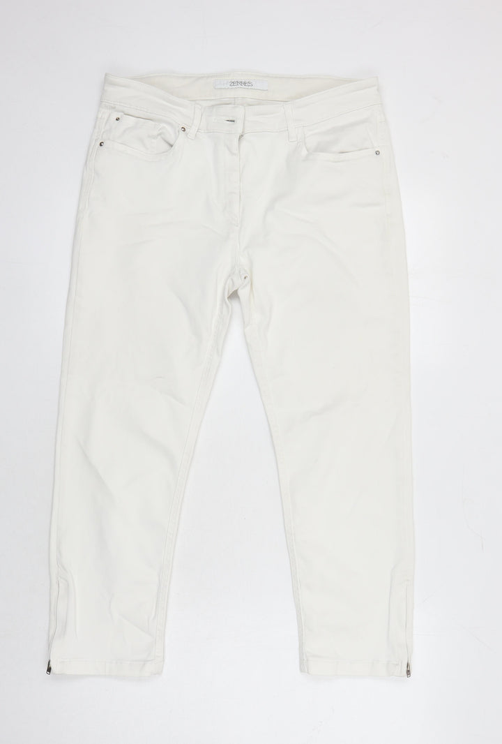 ZERRES Womens Ivory Cotton Skinny Jeans Size 16 L23 in Regular
