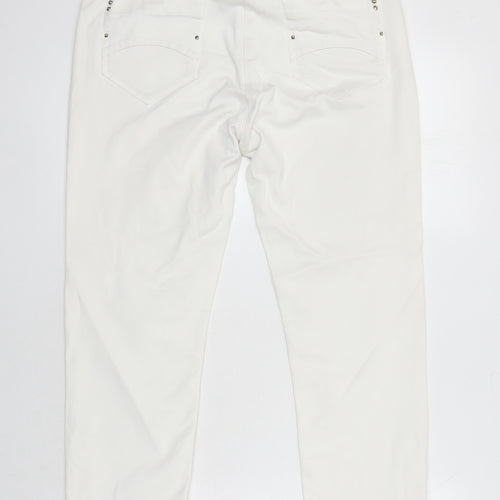 ZERRES Womens Ivory Cotton Skinny Jeans Size 16 L23 in Regular