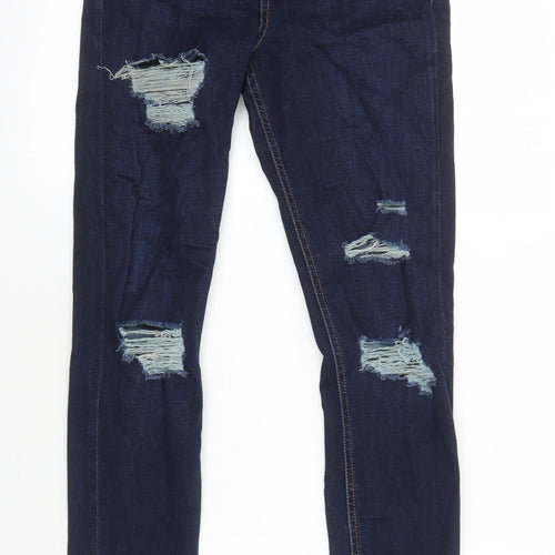 Topshop Womens Black Cotton Skinny Jeans Size 28 in L27 in Regular